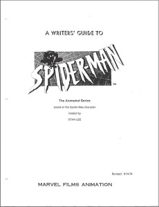 Spiderman Animated Series Writer's Guide Cover