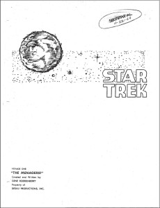 Star Trek the Cage Secretarial Copy Cover