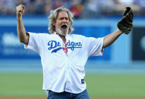 Jeff Bridgers Dude Dodgers first pitch