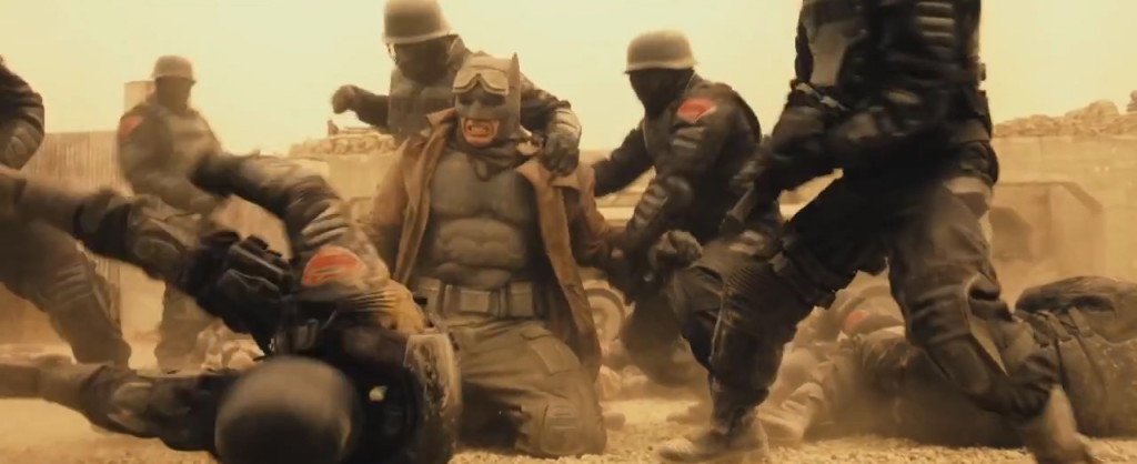 Batman Fights off Soldiers in Batman v Superman