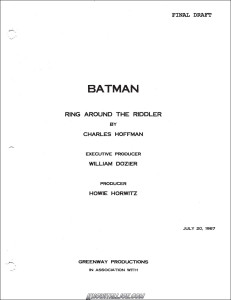 Batman Ring Around the Riddler Script Cover