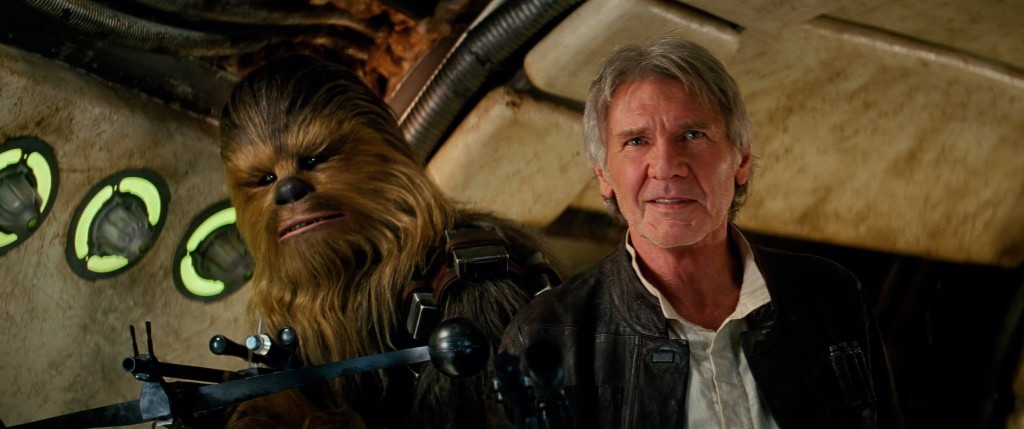 Han Solo and Chewbacca in Star Wars The Force Awakens